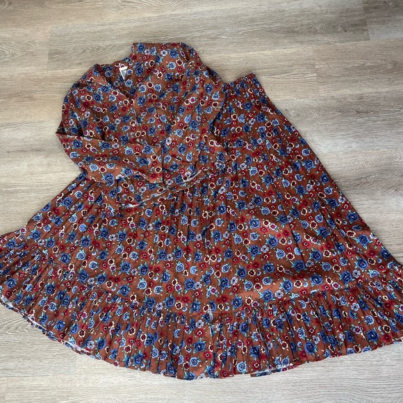 Desert‎ West Vintage 2pc Western Set | Boho Floral Blouse & Maxi Skirt | L - Picture 1 of 16